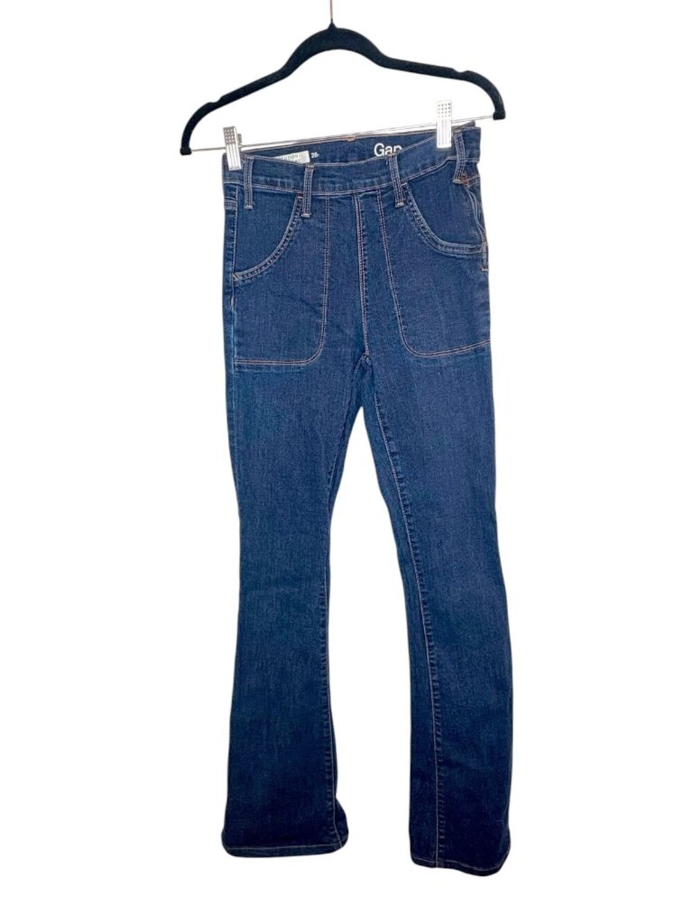 Gap 1969 Resolution Side-Zip Skinny Flare Jeans Dark Wash Size 26R